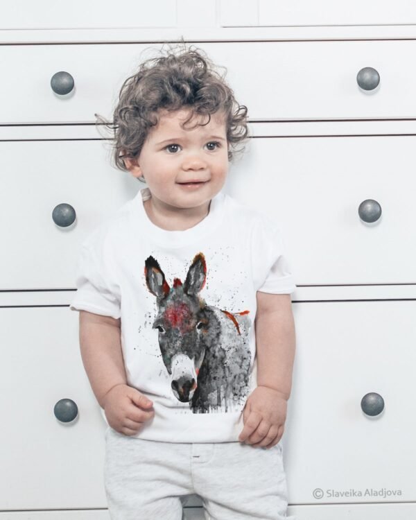 Black and white Donkey Art T-shirt