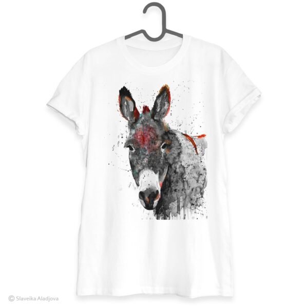 Black and white Donkey Art T-shirt
