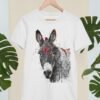 Black and white Donkey Art T-shirt