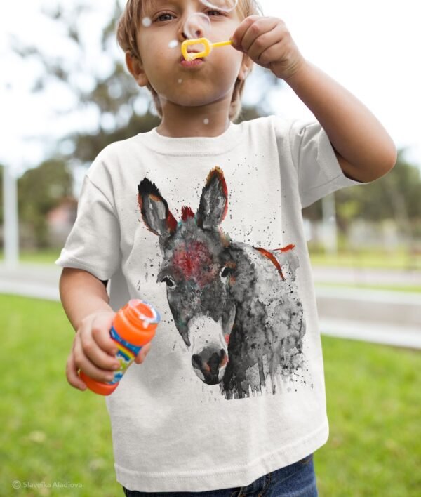 Black and white Donkey Art T-shirt