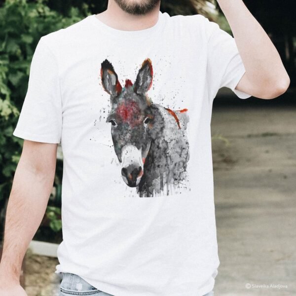Black and white Donkey Art T-shirt