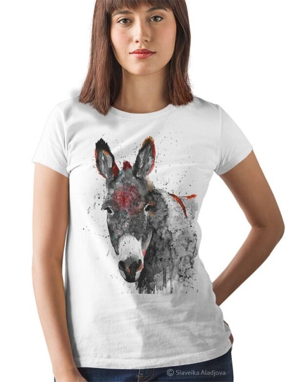 Black and white Donkey Art T-shirt