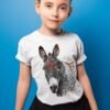 Black and white Donkey Art T-shirt