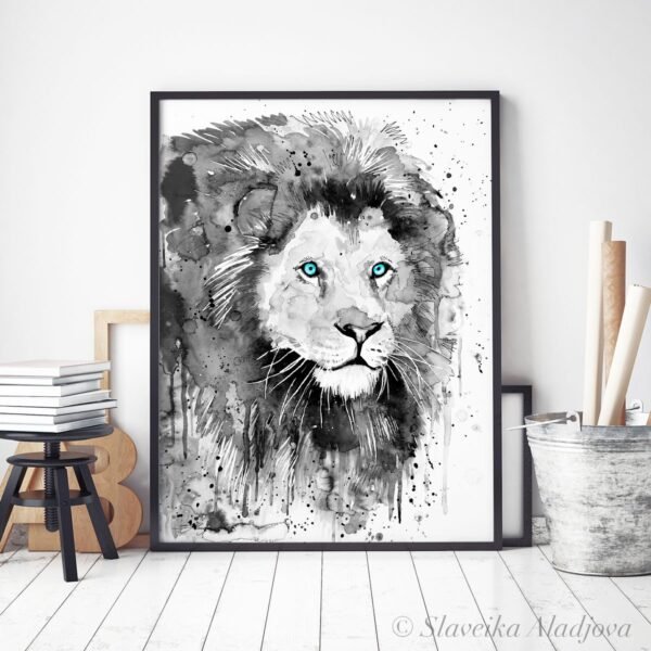Black and white Lion