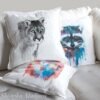 Black and white Puma art Pillow case