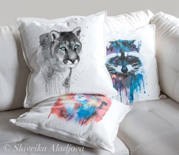 Black and white Puma art Pillow case