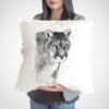 Black and white Puma art Pillow case