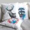 Black and white Red Deer art Pillow case