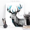 Black and white Red Deer