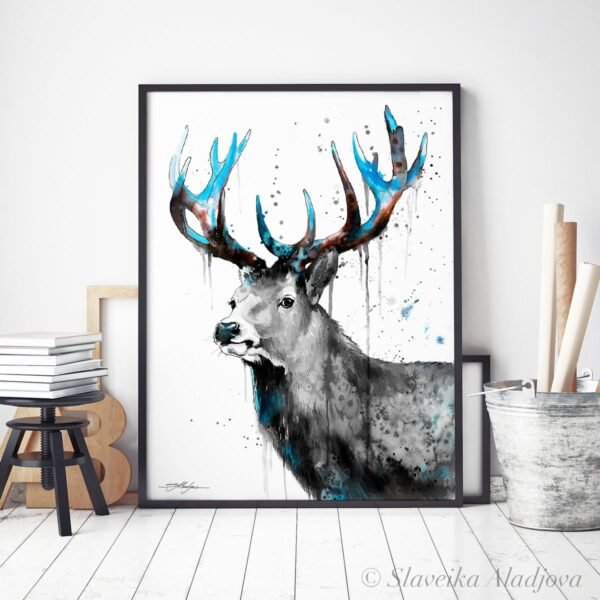 Black and white Red Deer