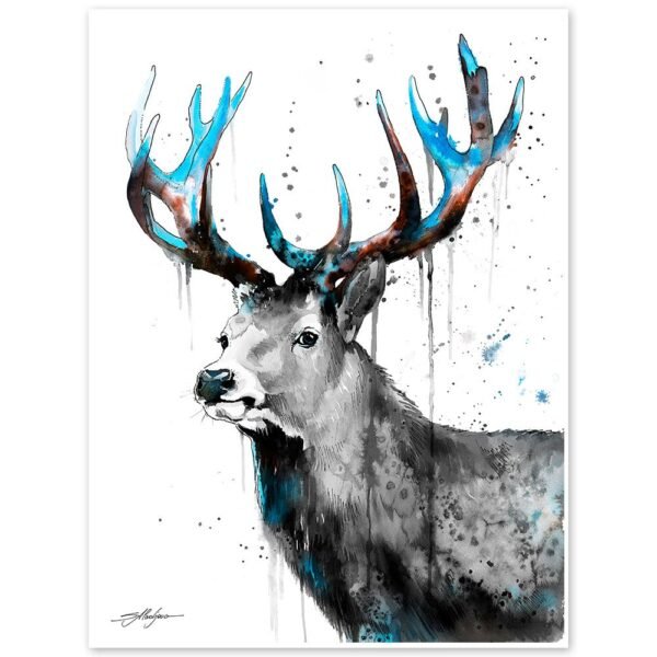 Black and white Red Deer