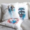 Blue American black bear art Pillow case