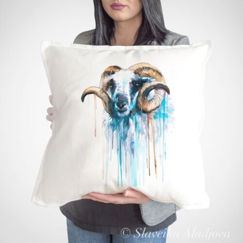 Blue American black bear art Pillow case2 Blue American black bear art Pillow case