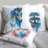 Blue Horse art Pillow case