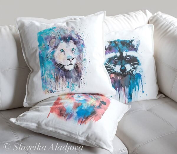 Blue Lion art Pillow case1 Blue Lion art Pillow case