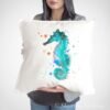 Blue Seahorse art Pillow case