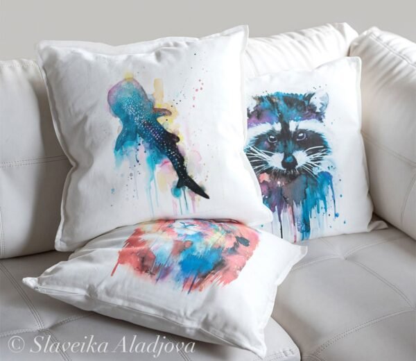 Blue Whale shark art Pillow case Blue Whale shark art Pillow case