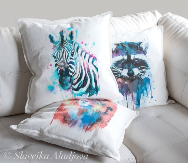 Blue Zebra art Pillow case1 Blue Zebra art Pillow case