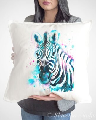 Blue Zebra art Pillow case