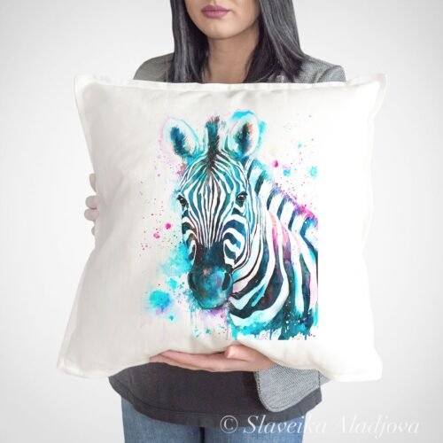 Blue Zebra art Pillow case2 Blue Zebra art Pillow case