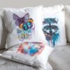 Blue and Purple Butterfly art Pillow case1 Blue and Purple Butterfly art Pillow case