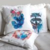 Blue and Red Butterfly art Pillow case