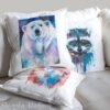 Blue polar bear Pillow case