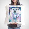 Blue polar bear Pillow case