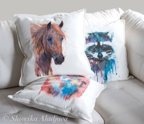 Brown Arabian horse art Pillow case