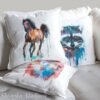 Brown and Black Horse art Pillow case