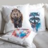 Brown bear art Pillow case