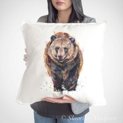 Brown bear art Pillow case