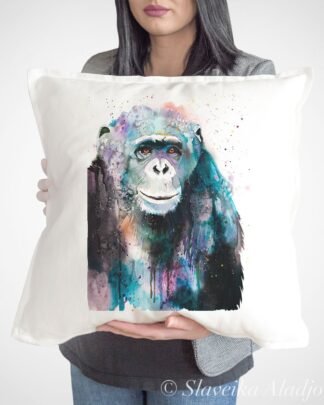 Chimp Chimpanzee art Pillow case