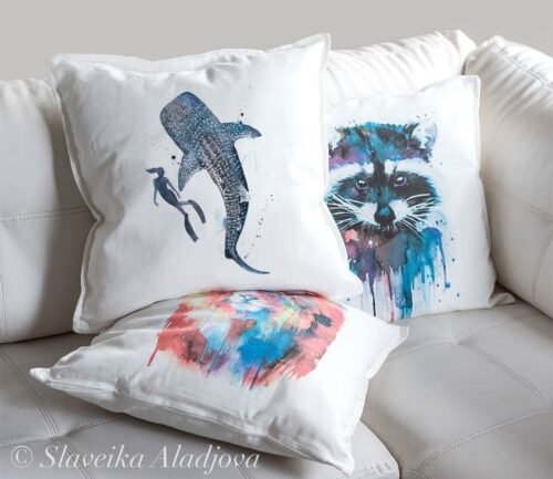Scuba Diving art Pillow case
