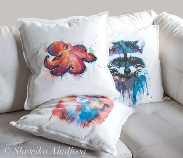 Coconut Octopus art Pillow case