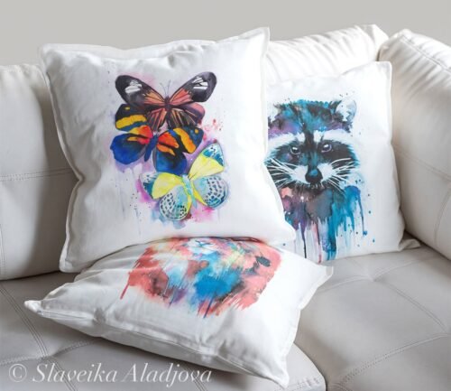 Colorful Butterfly art Pillow case