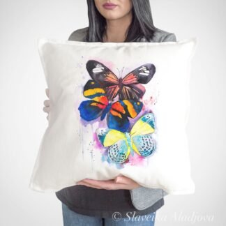 Colorful Butterfly art Pillow case