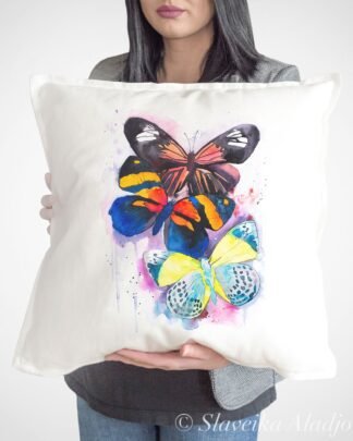 Colorful Butterfly art Pillow case