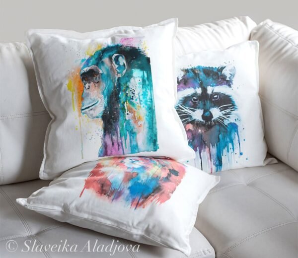 Colorful Chimp art Pillow case
