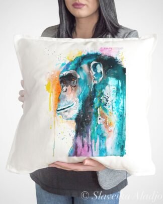 Colorful Chimp art Pillow case