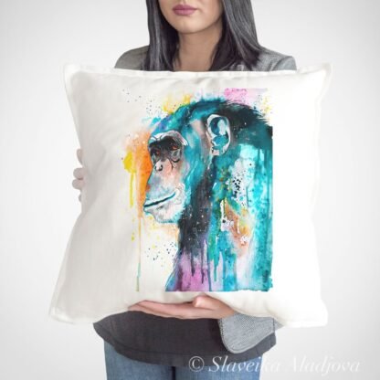 Colorful Chimp art Pillow case