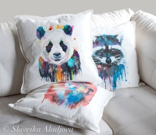 Colorful panda art Pillow case