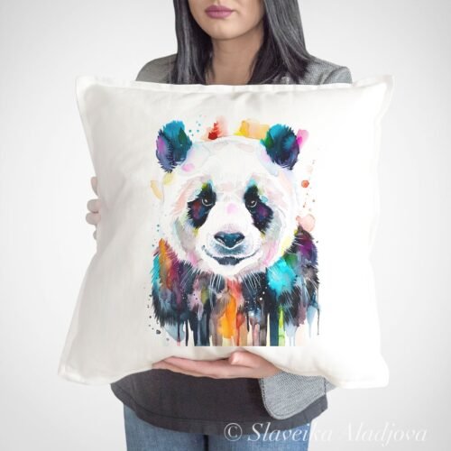 Colorful panda art Pillow case