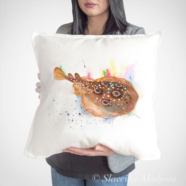 Common torpedo ray, Eyed electric ray pillow case Common torpedo ray, Eyed electric ray pillow case
