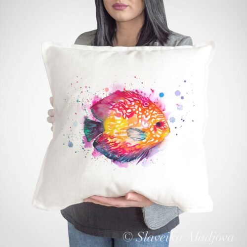 Discus fish art Pillow case