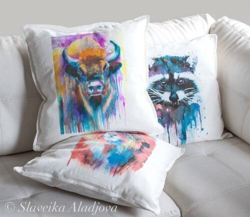 European bison art Pillow case