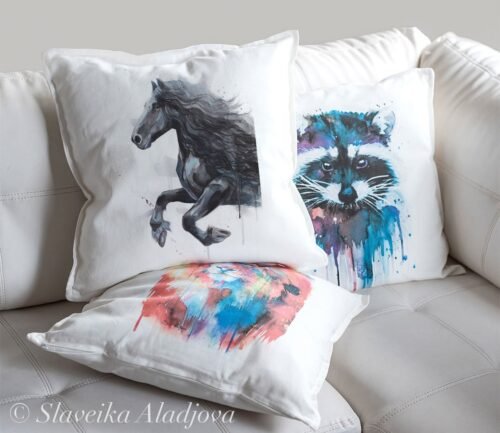 Friesian horse art Pillow case