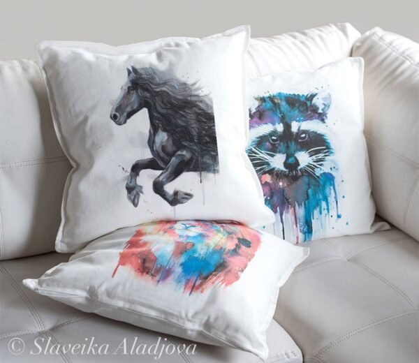 Friesian horse art Pillow case