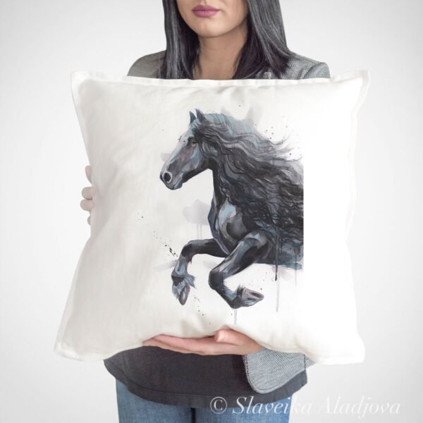 Friesian horse art Pillow case