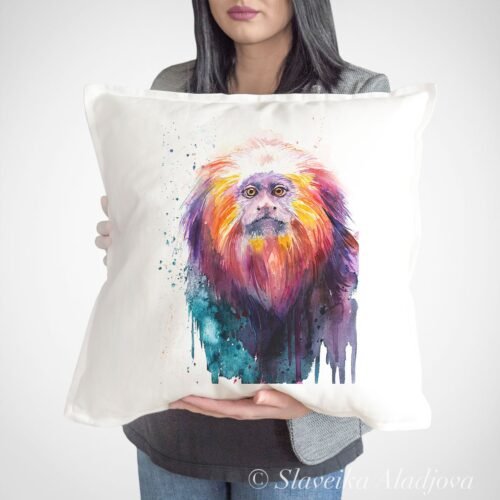 Golden lion tamarin art Pillow case